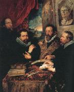 Peter Paul Rubens Fustus Lipsius and his Pupils or The Four Pbilosopbers (mk01) oil on canvas